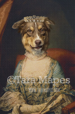 Royal Pet Portrait QUEEN Body PSD Template- Pet Painting Portrait Body 50 - Layered PSD  Digital Background Backdrop
