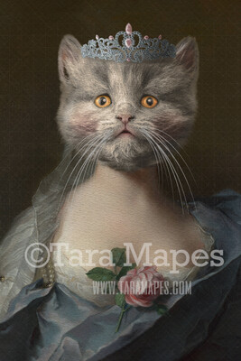 Royal Pet Portrait QUEEN Body PSD Template- Pet Painting Portrait Body 51 - Layered PSD  Digital Background Backdrop