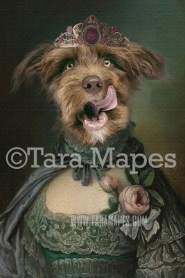 Royal Pet Portrait QUEEN Body PSD Template- Pet Painting Portrait Body 53 - Layered PSD  Digital Background Backdrop