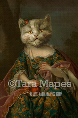 Royal Pet Portrait QUEEN Body PSD Template- Pet Painting Portrait Body 54 - Layered PSD  Digital Background Backdrop