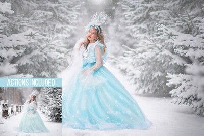 Snow Princess Painterly Photoshop Tutorial-  Action Workflow Set  Included -- Painterly Tutorial by Tara Mapes