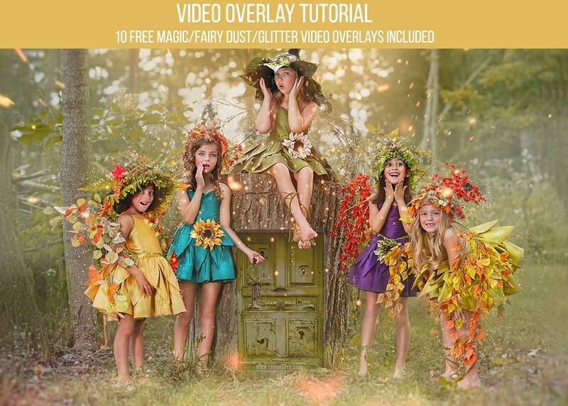 How to Add Video Overlays to your Images in Photoshop- Ten Free Glitter Fairy Dust Video Overlays Included - Tutorial by Tara Mapes