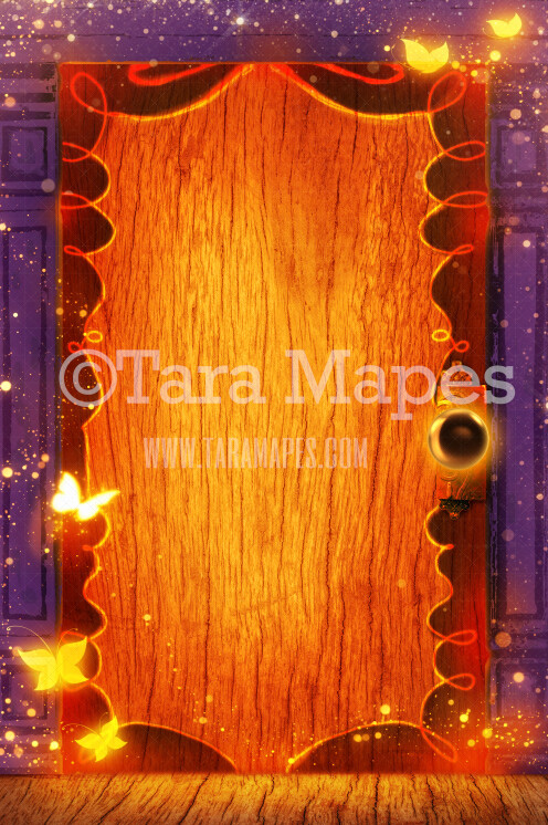 Magic Door with Butterflies- Magic Spell Door - Encanto Puerta (Charm Door) - Digital Backdrop Digital Background JPG file