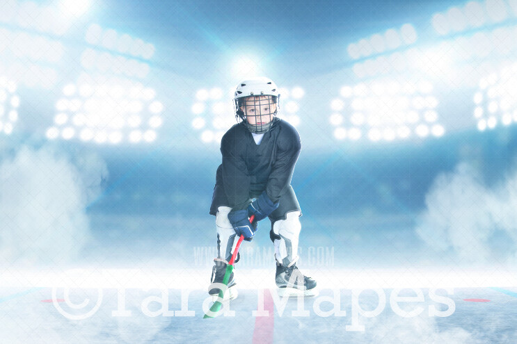 Hockey Ring - Hockey Stadium Sports Digital Backdrop Digital Background JPG file
