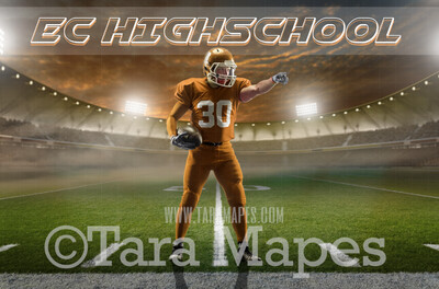 American Football Stadium Sports Digital Backdrop - Layered PSD