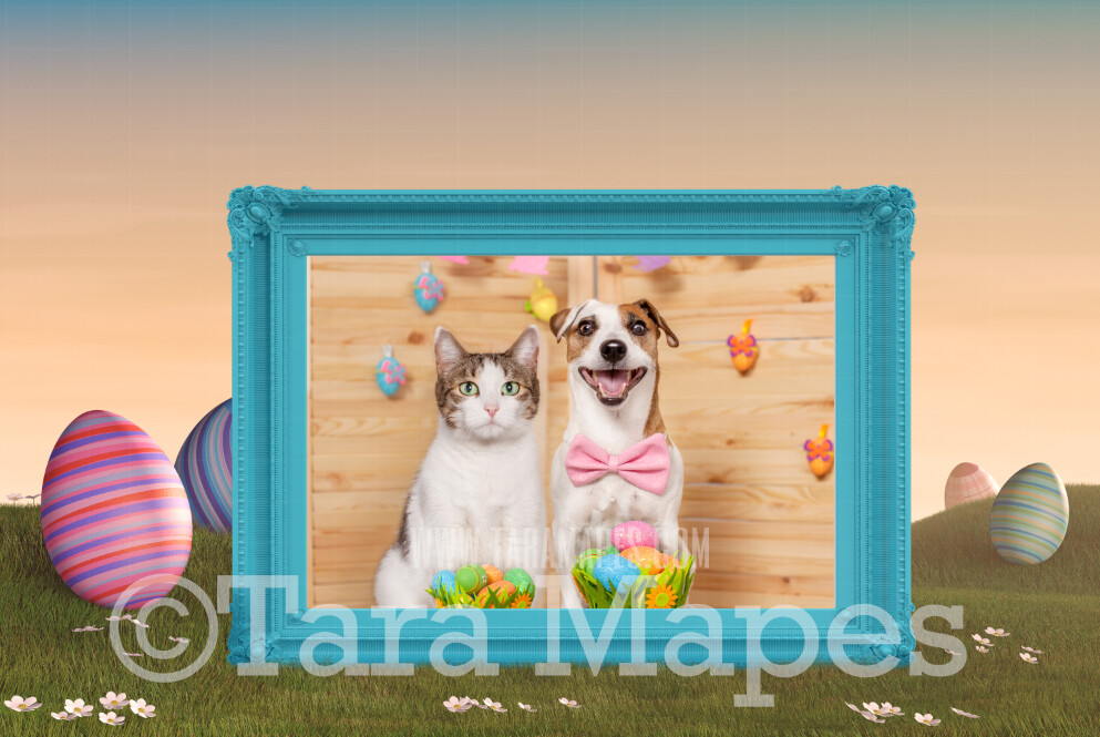 Easter Frame - Fun Easter Digital - PNG file - Photoshop Easter Overlay - Easter Digital Background / Backdrop