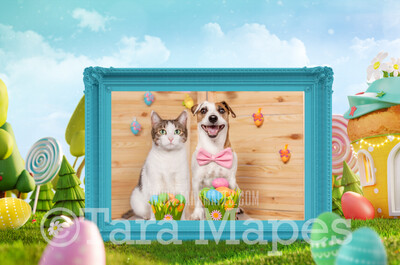 Easter Frame -  Fun Easter Digital - PNG file #2   - Photoshop Easter Overlay - Easter Digital Background / Backdrop