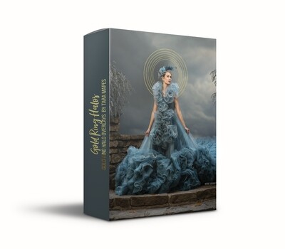 10 Halo Overlays - Gold Ring Overlays - Nimbus Overlays - Golden Circle Overlays - PNG Overlays
