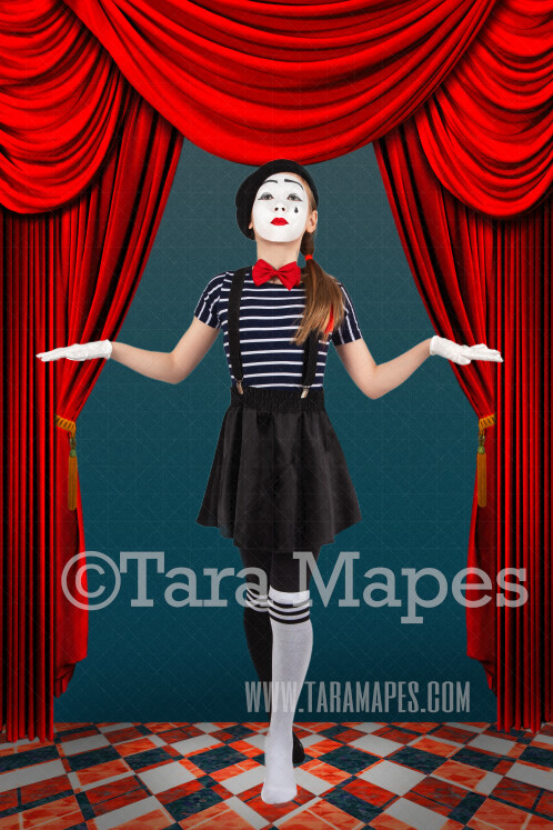 Circus Curtain -  Vintage Circus Stage Digital Background by Tara Mapes