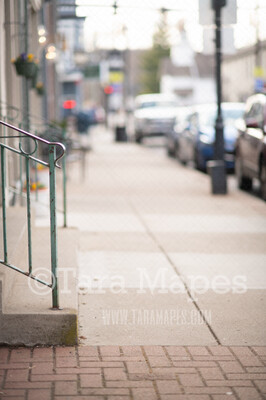 Stair Rail on City Street - Sidewalk with stairwell - Stairs - City Urban Scene Digital Background by Tara Mapes