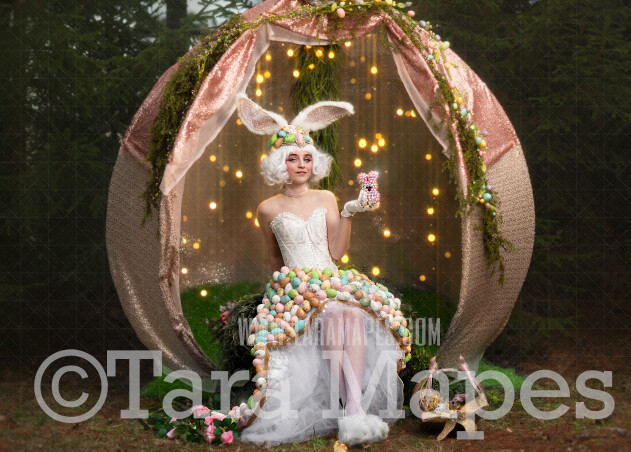 Couture Easter Egg - Fancy Egg Tent - Couture Easter Bunny Egg - Digital Background / Backdrop