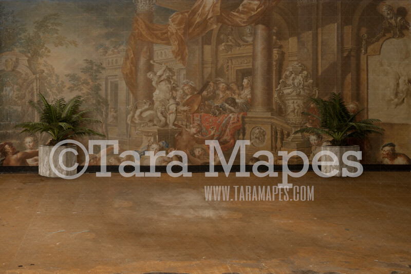Renaissance Room Digital Background - Renaissance Castle Rembrandt Style - Old Master Digital Backdrop