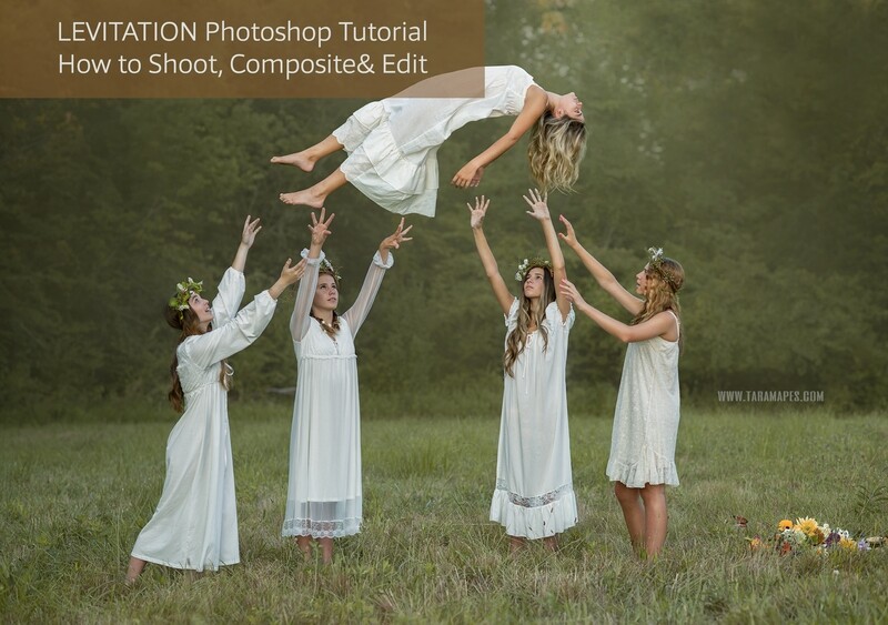 Witches Levitation Photoshop Tutorial- How to Shoot for, Composite and Edit a Levitation Scene - Cinematic Photoshop Tutorial - Fine Art Painterly Tutorial by Tara Mapes