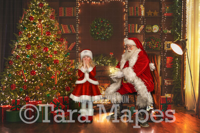 Santa Digital Backdrop- Christmas Room Digital Backdrop  - Magical Christmas Room - Santa Christmas Digital Background Backdrop