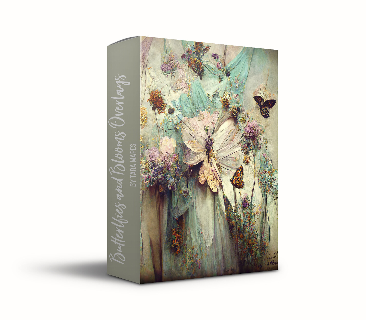 Vintage Butterflies and Flowers Texture Overlays - Floral Collection Fine Art Texture Overlays - 12 Digital Painted Floral Textures - Photoshop Overlays by Tara Mapes