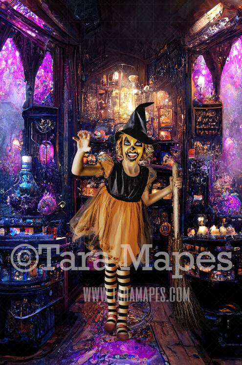 Halloween Digital Backdrop - Magic Potion Shop - Colorful Potion Shop - Wizard Shop - Witch Shop - JPG File - Halloween Digital Background