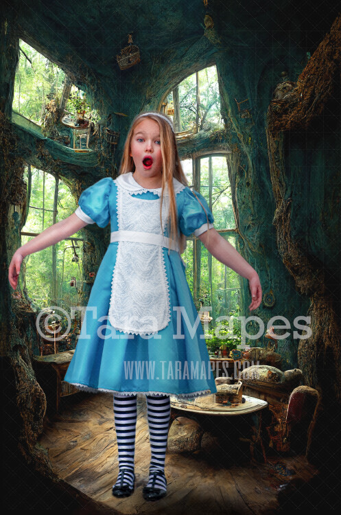 Alice Digital Backdrop - Wonderland House - Wonderland Room - Rabbit Hole - JPG File - Wonderland Digital Background
