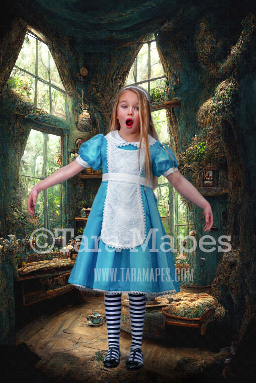 Alice Digital Backdrop - Wonderland House - Wonderland Room - Rabbit Hole - JPG File - Wonderland Digital Background