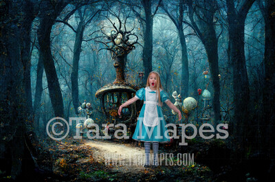 Alice Digital Backdrop - Wonderland Forest - Wonderland Enchanted Forest - JPG File - Wonderland Digital Background