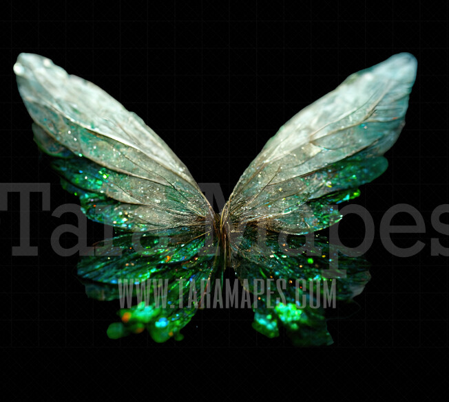 Fairy Wing Overlay - Fairy Wing Overlay - Green Digital Wings - Glitter Sparkles Fairy Wing - AI Digital Fairy Wings