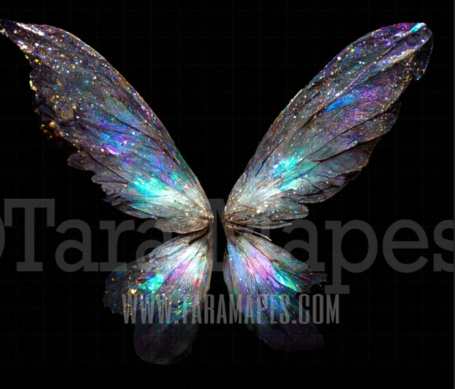 Fairy Wing Overlay - Fairy Wing Overlay - Iridescent Digital Wings - Glitter Sparkles Fairy Wing - AI Digital Fairy Wings