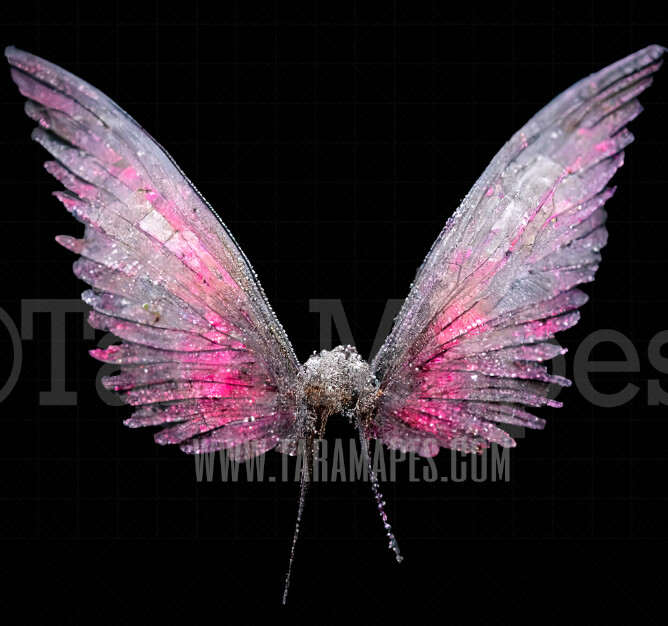 Fairy Wing Overlay - Fairy Wing Overlay - Pink Digital Wings - Glitter Sparkles Fairy Wing - AI Digital Fairy Wings