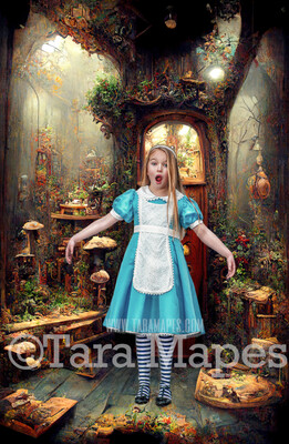 Alice Digital Backdrop - Wonderland Door - Wonderland Room - Rabbit Hole - JPG File - Wonderland Digital Background