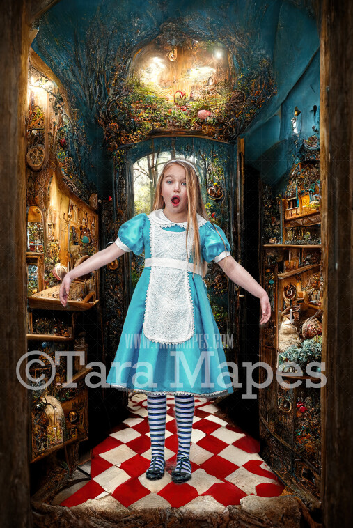 Alice Digital Backdrop - Wonderland Door - Wonderland Room - Rabbit Hole - JPG File - Wonderland Digital Background