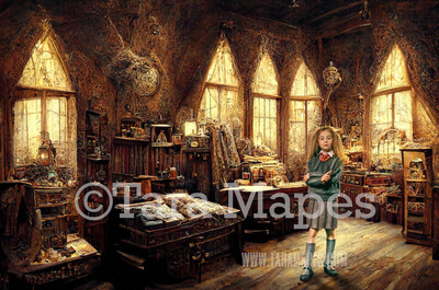 Wizard Room Digital Backdrop - Wizard Rustic Room - Magic Room- Wizard Witch Digital Background / Backdrop