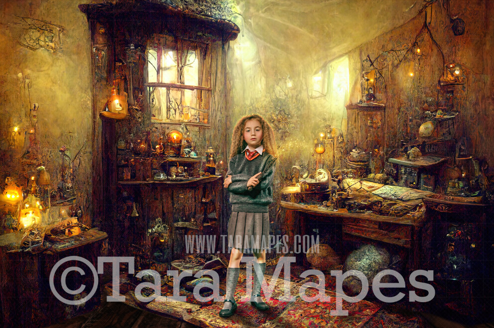 Wizard Room Digital Backdrop - Wizard Rustic Room - Magic Room- Wizard Witch Digital Background / Backdrop