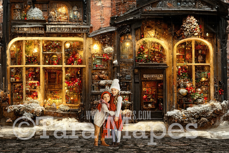 Christmas Toy Shop Digital Backdrop - Christmas Street Storefront - Vintage Christmas Street of Toy Shops - Christmas Town Shops Digital Background - FREE SNOW OVERLAY included Christmas Toy Shop Digital Backdrop - Christmas Street Storefront - Vintage Christmas Street of Toy Shops - Christmas Town Shops Digital Background - FREE SNOW OVERLAY included
