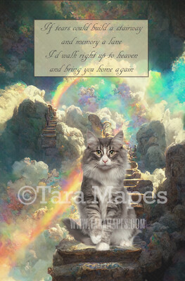Pet Heaven Digital Backdrop - Rainbow Bridge - Pet Memorial - Dog Cat Heaven Digital Background / Backdrop