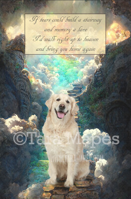 Pet Heaven Digital Backdrop - Rainbow Bridge - Pet Memorial - Dog Cat Heaven Digital Background / Backdrop