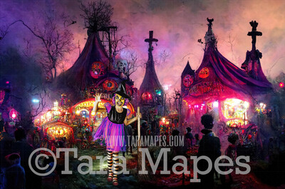 Halloween Digital Backdrop - Surreal Halloween Party - Haunted Houses - Quirky Fun Colorful Halloween Town - JPG File - Halloween Digital Background Halloween Digital Backdrop - Surreal Halloween Party - Haunted Houses - Quirky Fun Colorful Halloween Town - JPG File - Halloween Digital Background