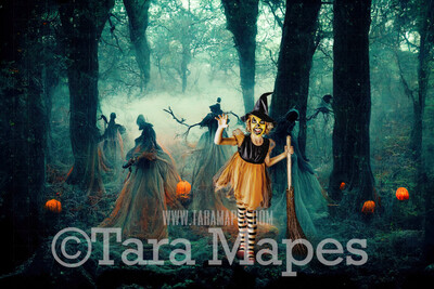 Halloween Digital Backdrop - Ghost Party - Witch Fun Halloween Party - JPG File - Halloween Digital Background