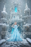 Ice Castle Digital Backdrop - Frozen Castle - Ice House - Frozen House - Digital Background