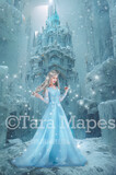 Ice Castle Digital Backdrop - Frozen Castle - Ice House - Frozen House - Digital Background