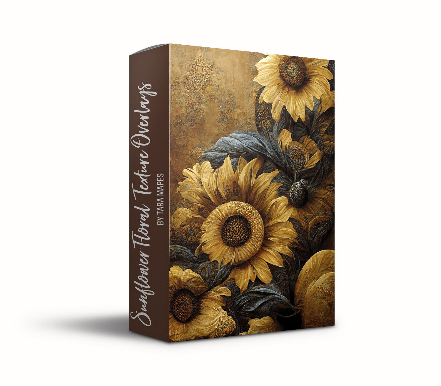 Sunflower Fine Art Floral Texture Overlays - Painted Sunflowers - Floral Fine Art Texture Overlays - 16 Digital Painted Sunflower Textures - Photoshop Overlays by Tara Mapes