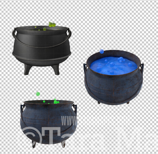 3 Witch Cauldron Overlays    PNG