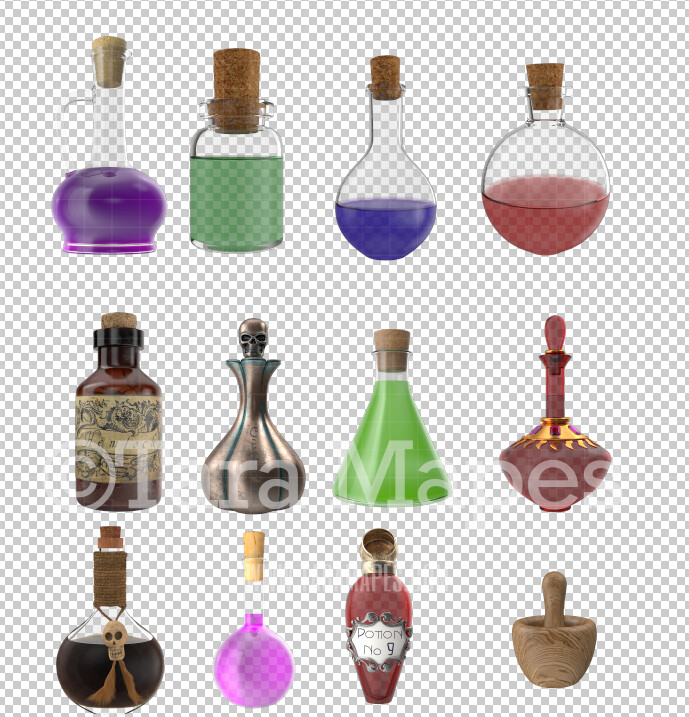 12 Potion Overlays - Witch  Spell Potion Overlays  PNG