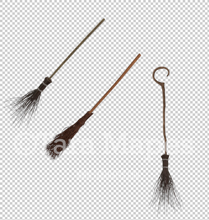 3 Witch Brooms PNG