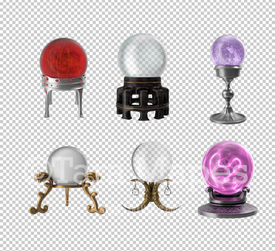 6 Witch Crystal Ball Overlays - Crystal Balls Overlays  PNG