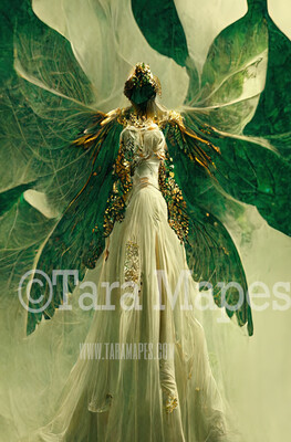 Forest Fairy Gown Body Digital Backdrop - Fairy Gown Body with Leaves - JPG File Digital Background