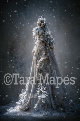 Winter Queen Gown Body Digital Backdrop - Ice Queen Gown - JPG File Digital Background