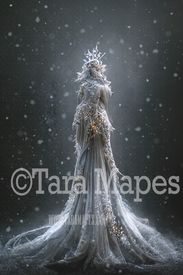 Winter Queen Gown Body Digital Backdrop - Ice Queen Gown - JPG File Digital Background