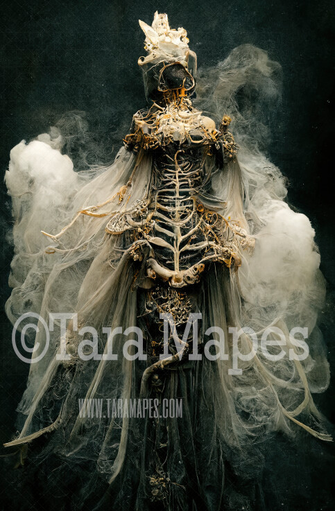 Skeleton Gown Body Digital Backdrop - Skeleton Body in Gown - JPG File Digital Background
