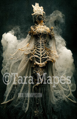Skeleton Gown Body Digital Backdrop - Skeleton Body in Gown - JPG File Digital Background