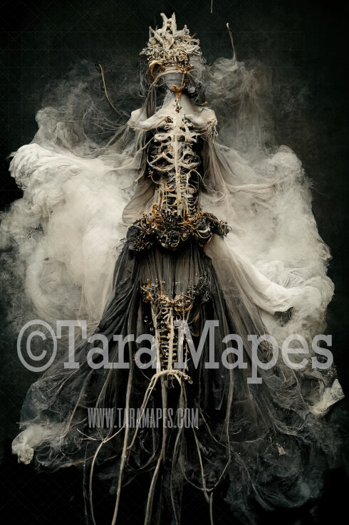 Skeleton Gown Body Digital Backdrop - Skeleton Body in Gown - JPG File Digital Background
