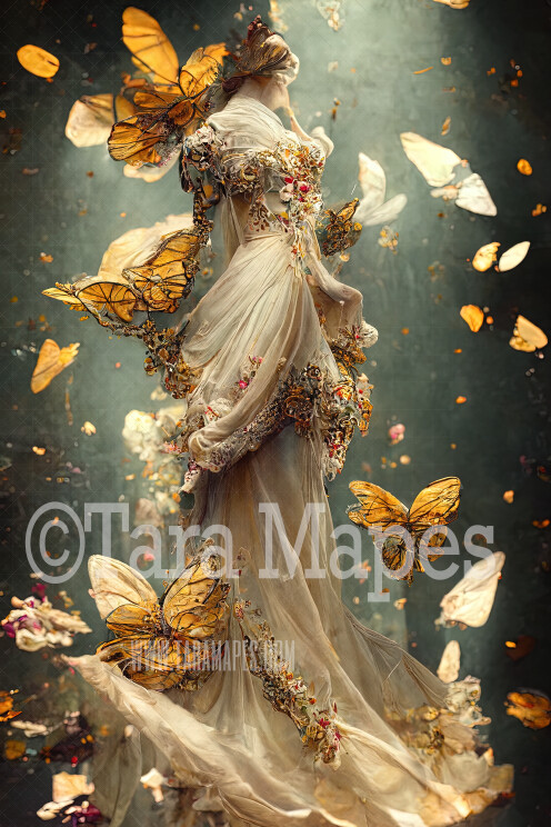 Butterfly Gown Body Digital Backdrop - Butterfly Gown Body - JPG File Digital Background
