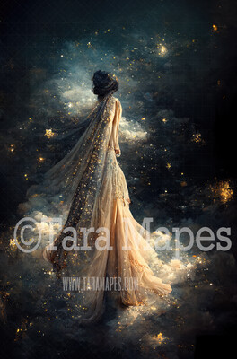 Star Gown Digital Backdrop - Night Sky Starry Gown - JPG File Digital Background